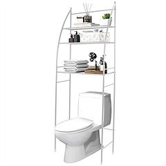 3 Tier 25.59x9.84x66.14in Bathroom Over the Toilet Storage Shelf Free Standing Laundry Room Organizer Space Saver Rack