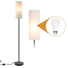 74.8in Tall Floor Lamp with Shade 3200K Warm Yellow Light Modern Standing Lamp Decorative Lamp with Foot Switch 6W Bulb for Bedroom Living Room