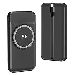 10000mAh 22.5W Magnetic Wireless Power Bank PD Fast Charging Portable Charger with Built-in Type-C Cables 15W Wireless Charging