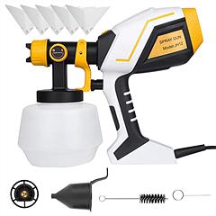 PaintMax Electric Paint Sprayer HVLP Spray Painting Gun Handheld Painter with Different Spray Patterns 1200ML Detachable Container Flow/Length/Width Adjustable