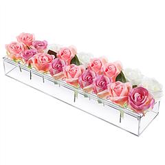Clear Acrylic Flower Vase Rectangular Floral Centerpiece for Table Decoration Modern Flower Holder for Mother’s Day Valentine’s Day Wedding Party 18 H