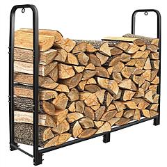 Firewood Log Rack 2500LBS Iron Wood Lumber Storage Stacking Rack 4.03ft Heavy Duty Pile Lumber Storage Holder for Fireplace Firepit