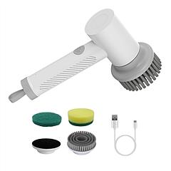 Electric Handheld Spin Scrubber Cordless Cleaning Brush with 2 Rotating Speeds 3 Cleaning Brushes Rechargeable Shower Scrubber for Kitchen Dish Bathtu