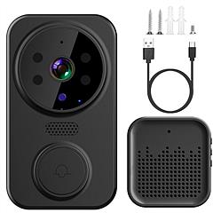 WiFi Security Doorbell Camera with Volume Adjustable Wireless Chime 1080P Camera Night Vision 2-Way Audio Free Cloud Storage