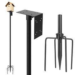 78.7in Bird House Pole Kit Height Adjustable Bird Feeder Pole Mount Kit Heavy Duty Bird House Pole Set with 5 Prongs Base for Bird House Bird Feeder