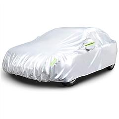 Full Coverage Car Cover Waterproof UV Protection Automotive Cover Outdoor Universal Car Cover with Reflective Strips Installation Straps Buckle