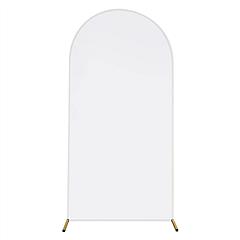 Arch Backdrop Stand Cover 3.28x6.56FT White Spandex Fitted Wedding Arch Cover Elastic Double-Sided Background Covering for Birthday Party Ceremony Dec