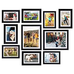 10Pcs Picture Frames Set Wall Desktop Display Photo Frame 4Pcs 5x7in Collage Frames 4Pcs 6x8in Frames 2Pcs 8x10in Gallery Frames Black