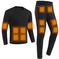 NPolar Heated Underwear Set Thermal Long Shirt Pants Electric Heating Long Johns Heated Top Pants Set with 28 Heating Zones 3 Heating Modes