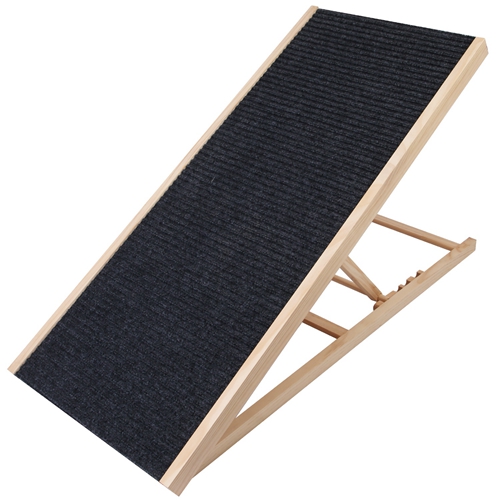Foldable Wooden Dog Ramp for High Beds Non Slip 4 Heights Adjustable