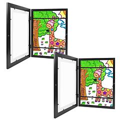12.99x9.52in Kids Art Frame Front Opening Wooden Frame Artwork Display Storage Frame A4 Picture Frame Wall Display for Photo Art Projects Picture Chil