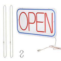 LED Open Sign 16.5x9.1in Business Neon Open Sign Advertisement Board with 11 Levels Adjustable Brightness