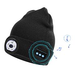 Wireless Beanie Hat with Light Winter Knitted Hat with 3 Lighting Modes Wireless 5.0 Beanie Hat for Music Lovers Men Women USB Rechargeable Machine Wa