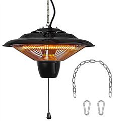 1500W Outdoor Hanging Patio Heater Ultra-Quiet Electric Heating Lamp IP23 Waterproof Overheating Protection Ceiling Mounted Outdoor Heater