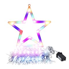 Christmas Hanging Waterfall String Light with Topper Star IP65 Waterproof Outdoor Plug In Fairy Waterfall Tree Light with 8 Lighting Modes Timer Memor