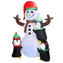 iMountek 5.9FT Christmas Inflatable Outdoor Decoration Snowman Penguin Blow Up Yard Decoration with LED Light Built-in Air Blower for Winter Holiday Xmas Garde