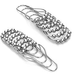 12 Sets of Shower Curtain Hooks Rustproof Stainless Steel Hooks for Shower Rods Smoothly Glide Hooks for Bathroom Bathtubs Closets Window Curtain