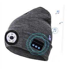 Wireless Beanie Hat with Light Winter Knitted Hat with 3 Lighting Modes Wireless 5.0 Beanie Hat for Music Lovers Men Women USB Rechargeable Machine Wa