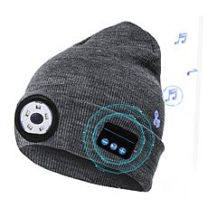 iMountek Wireless Beanie Hat with Light Winter Knitted Hat with 3 Lighting Modes Wireless 5.0 Beanie Hat for Music Lovers Men Women USB Rechargeable Machine Wa