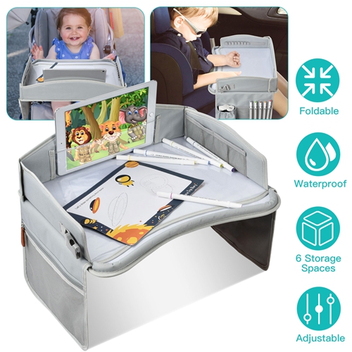 Kids Travel Tray Toddler Car Seat Lap Tray Kids Road Trip Table Tray for Car Truck SUV Airplane