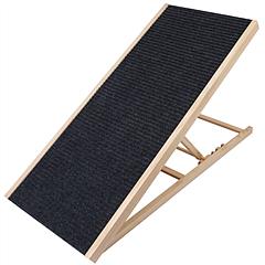 Foldable Wooden Dog Ramp for High Beds Non Slip 4 Heights Adjustable Pet Cat Ramp for Couch Car SUV 176LBS Load