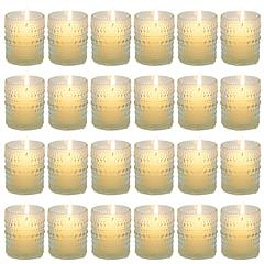 24Pcs Clear Glass Candle Holders Votive Tealight Candle Holder Set for Wedding Party Birthday Table Centerpiece Decor
