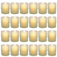 24Pcs Clear Glass Candle Holders Votive Tealight Candle Holder Set for Wedding Party Birthday Table Centerpiece Decor