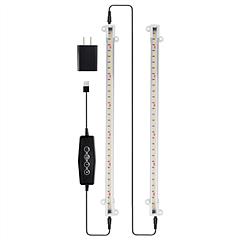 LED Plant Grow Light Strips Full Spectrum Plant Growing Lamp Bar with 2 Strips 60LEDs 4/8/12H Timer 5-Brightness Levels