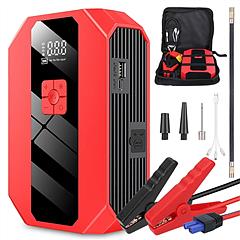 Portable Car Jump Starter Air Compressor 1500A 400PSI Car Battery Charger Jump Starter Power Bank LED Flashlight Digital Tire Inflator for 4.0L Gasoli