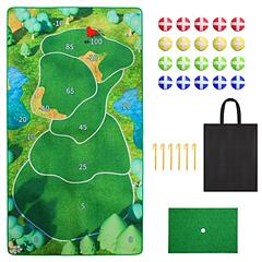 Golf Game Set Golf Game Training Mat Chipping Mat 20Pcs Sticky Golf Balls Indoor Outdoor Golf Practice Mat For Kids Party Family Gathering