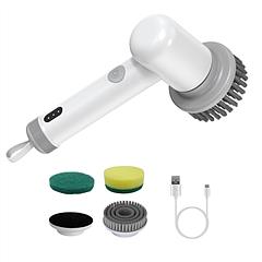 Electric Handheld Spin Scrubber Cordless Cleaning Brush with 2 Rotating Speeds 3 Cleaning Brushes Rechargeable Shower Scrubber for Kitchen Dish Bathtu