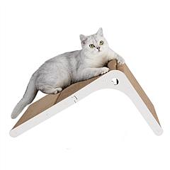 Indoor L Shaped Cat Scratcher with Cat Interactive Toy Cardboard 23.62in High Lounge Bed Furniture Protector Cat Kitten Scratching Pad