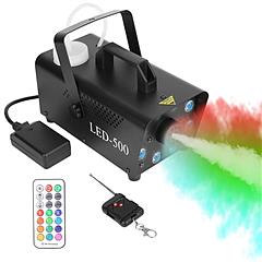 500W Fog Machine 2000CFM Colorful Smoke Machine with 8Pcs LEDs 5 Lighting Effects 3-Level Brightness