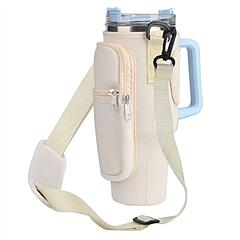 Water Bottle Carrier Bag Neoprene Water Cup Pouch Water Bottle Holder with Adjustable Strap Phone Pocket for Walking Travel Camping