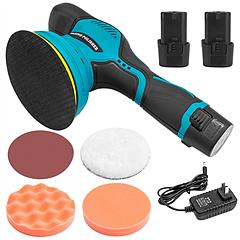 Cordless Car Buffer Polisher with 2Pcs 1500mAh Rechargeable Batteries 8 Speed Levels Wireless Polishing Waxer Machine Kit for Car Detailing
