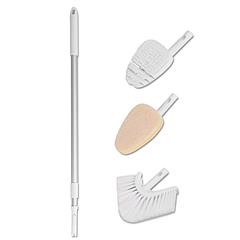 3 in 1 Tub And Tile Scrubber Cleaning Brush With 42.91in Long Handle Length Adjustable Rod Shower Cleaning Brush With Sponge Hard Bristles Gap Brush