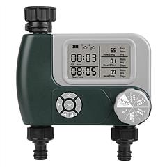 Sprinkler Timer with 2 Outlet Zones Digital Programmable Hose Faucet Timer Manual Automatic Watering Intelligent Drip Irrigation System for Garden Yar