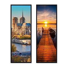 2 Packs 36.8x12.4in Picture Wall Frames Display Panoramic Photo Frame Gallery Poster Frames with Clear Plexiglass MDF Backboard for Family Photos Wedd