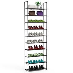 10 Tiers Shoe Rack Space-Saving 25-30Pairs Tall Shoe Shelf 23.03x10.82x72.83Inches Non-Woven Fabric Vertical Shoe Organizer For Hallway Entryway Close