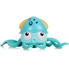 Rechargeable Baby Crawling Octopus Toy with Music LED Lighting Children Electric Moving Walking Kid Toy Obstacle Avoidance Function Suit for Kids Over