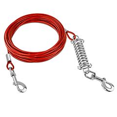 9.8FT Dog Tie Out Cable Long Dog Leash Chew Proof Lead Dog Chain with Durable Spring 360° Rotatable Clips PVC Case for Outside Yard Caming