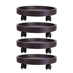 4Pcs 12.8IN Or 14IN Plant Caddy With Wheels Up to 187LBS Load Capacity Rolling Plant Stand With 4Pcs 360° Swirling Wheels For Indoor Outdoor