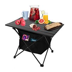 Foldable Camping Table With Storage Basket Rustproof Portable Aluminum Alloy Roll-Up Camping Table With Carrying Bag For Camping Hiking BBQ Picnic Fis