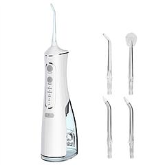 Portable Water Dental Flosser Cordless Rechargeable Dental Oral Irrigator IPX7 Waterproof Teeth Cleaner with 4 Modes 4 Nozzles 10.15oz Detachable Wate
