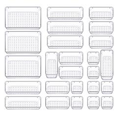 25Pcs Clear Plastic Drawer Organizers Set 4 Sizes Desk Drawer Dividers Trays Storage Bins for Vanity Cabinet Makeup Bathroom Office Kitchen Bedroom Je