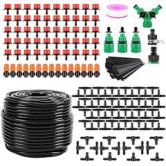 164FT Drip Irrigation Kit Automatic Garden Irrigation System Misting Plant Watering Drip Kit for Garden Greenhouse Flower Bed Patio Lawn