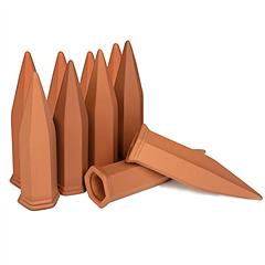 10Pack Plant Watering Spikes Terracotta Automatic Watering Devices with Slow Release Control Plant Waterer Self Watering Stakes for Indoor Outdoor Pla