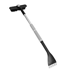 2 In 1 Ice Scraper Extendable Car Snow Brush Telescopic Snow Removal Tool Automobile Snow Shovel Frost Removal with 360° Pivoting Brush Head Sponge Gr