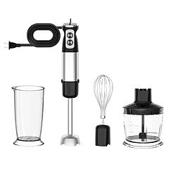 1000W 5 In 1 Immersion Hand Blender Stainless Steel Hand Mixer with 12 Speeds Turbo Mode Food Processor with 20Oz Beaker 17Oz Chopper Whisk Milk Froth
