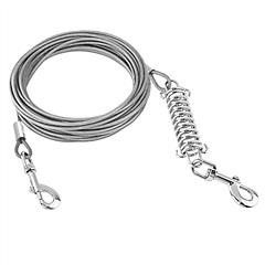 9.8FT Dog Tie Out Cable Long Dog Leash Chew Proof Lead Dog Chain with Durable Spring 360° Rotatable Clips PVC Case for Outside Yard Caming